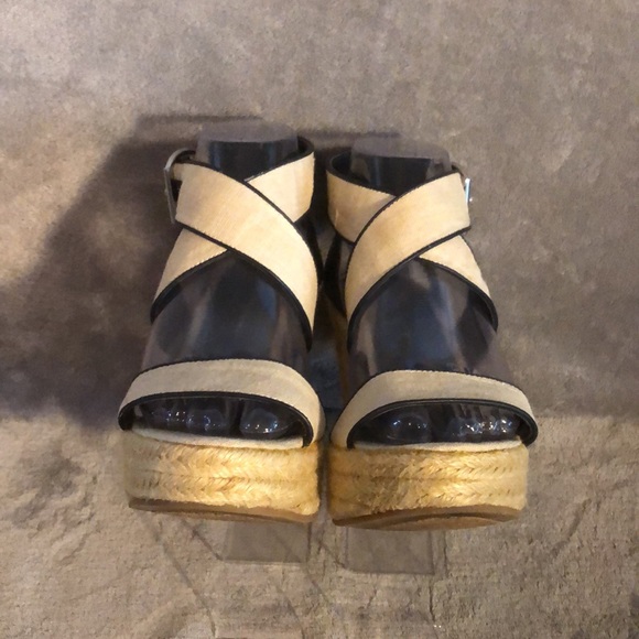 Jessica Simpson Linen Criss Cross Platform Wedges - Picture 7 of 15